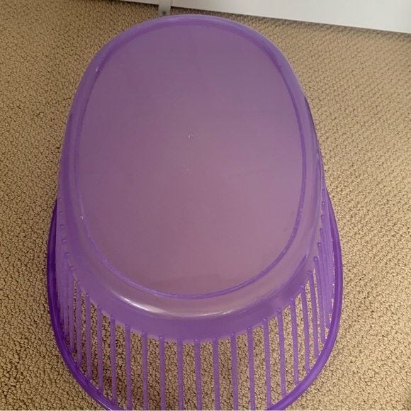 VTG MCM Purple Laundry Basket Retro Mid Century Quality Hard Plastic HTF Handles - Picture 4 of 10